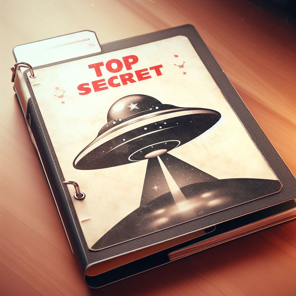 File with UFO and Top Secret